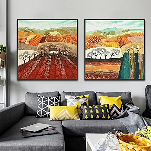 Decoration de la maison salon affiche paysage nordique moderne peinture sur toile