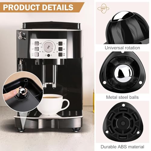Image of UB Unity Brand Self Adhesive Caster Wheels - 360 Swivel Wheels for Furniture - 1 Inch Steel Ball Caster, 200Kg Loading Capacity, Low Profile Roller for Small Appliance Storage Bins (4 PCS)