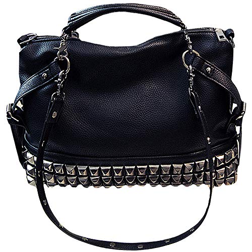 Bolso grande Punk Rivet Hobo para mujer con asa superior miniatura 1