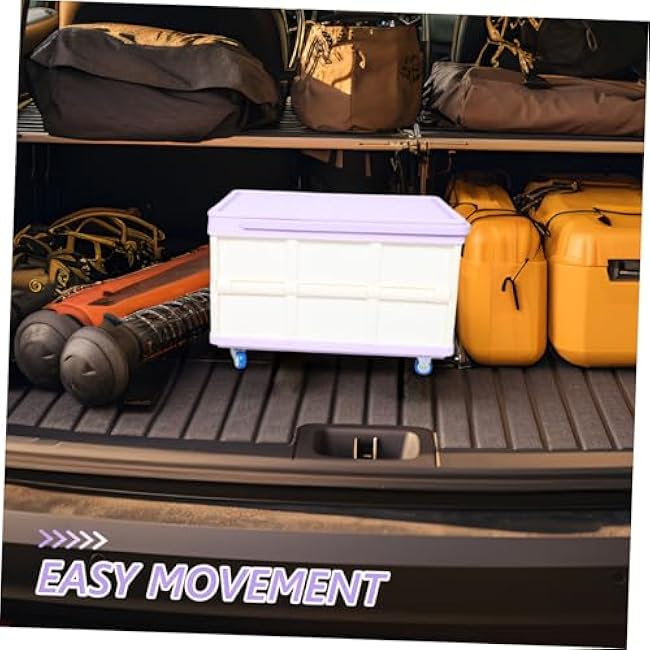 BESTOYARD Car Trunk Storage Organizer with Wheels Foldable Multi-Purpose Storage Box for Clothes and Books Compact Organizer for SUV and Truck for Travel and Home Use