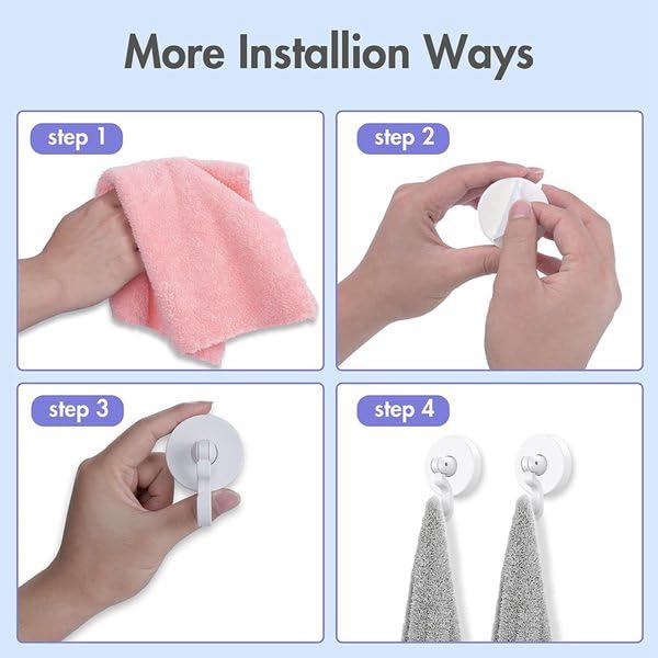 Crochets adhésifs de plafond et mur pivotants 360° sans perçage pour suspension lot de 18 - 6