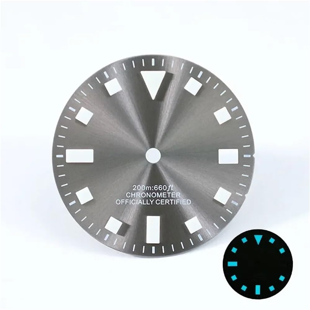 Vintage-Zifferblatt ohne Datumsschichten, Blaue Lume, Retro-beige, grüne Lume