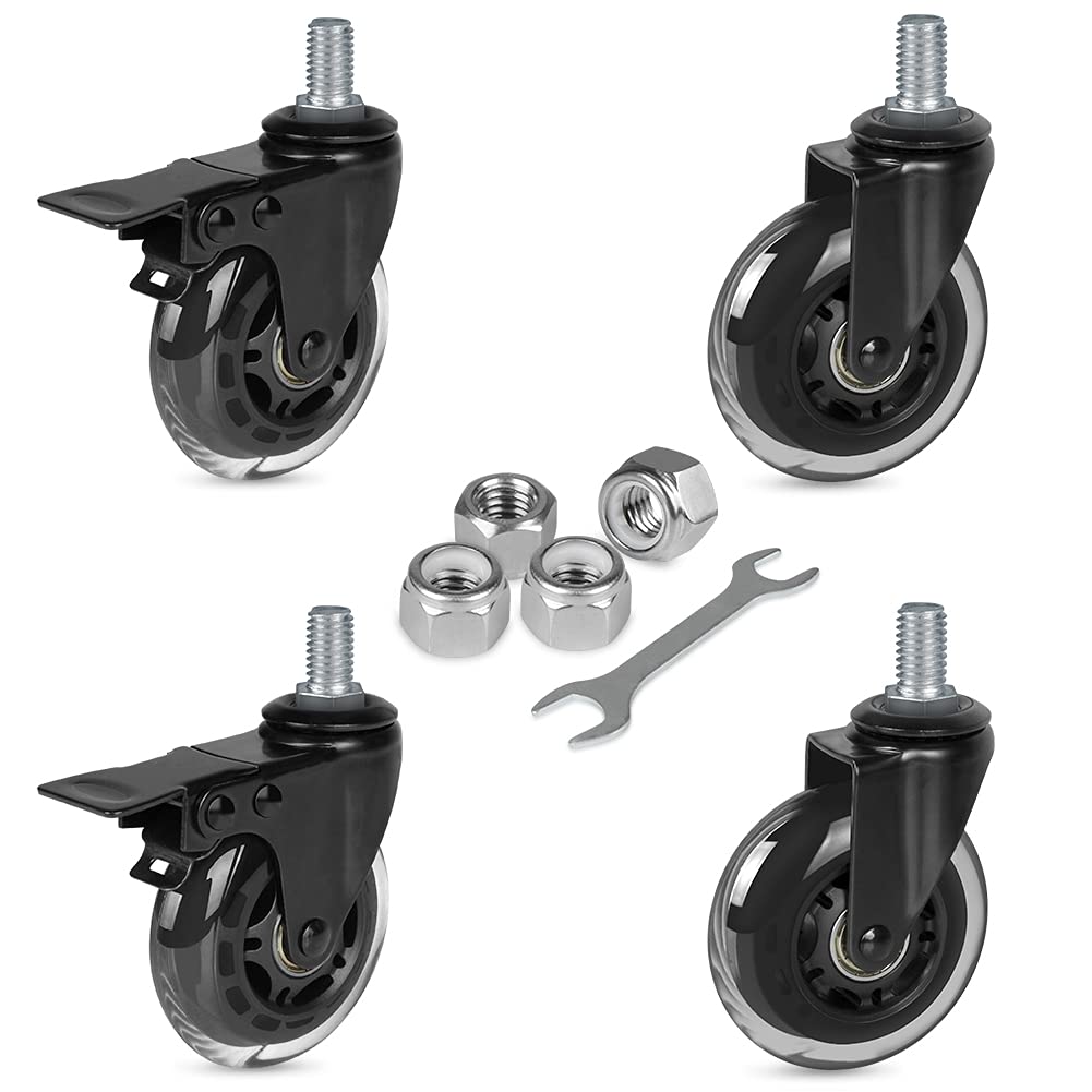 Buy Hirate 3 inch Industrial Casters, Heavy Duty 1/2"13 Threaded Stem