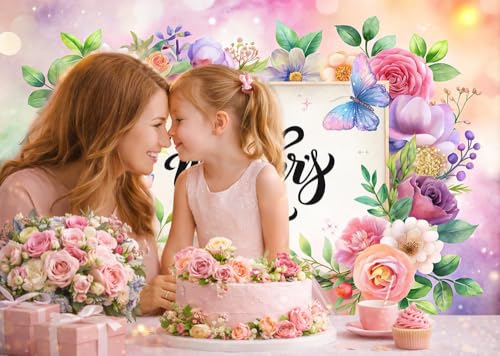 Fondo Rosa Día de la Madre 8x6ft para Fotografía miniatura 2