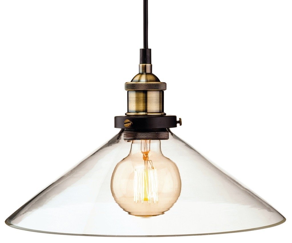 Firstlight Products Antique Brass With Clear Glass Firstlight 3473Ab 60W Empire Pendant,