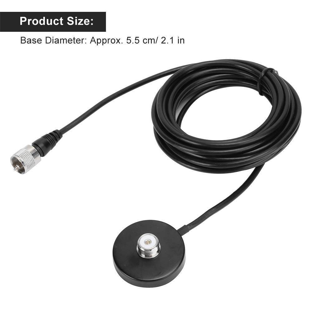 Queen.Y Base Magnetica per Antenna Radio Mobile, Supporto Resistente UHF con PL-259 a SO-239, 5M Cavo per Radio