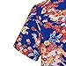 Romeo Cosplay Costume Shirt Men's Romeo and Juliet Shirt Button Down Floral Beach Shirts Hawaiian Short Sleeve (XL, Blue)