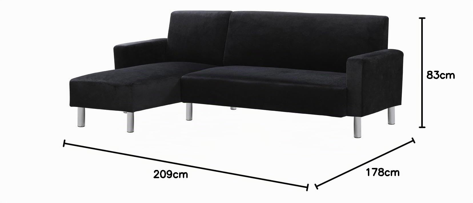 Canapé d'angle tissu réversible "Rio" - 4 places - Gris anthracite