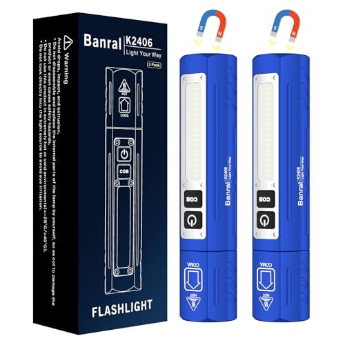 Image of Rechargeable Magnetic Small Powerful Flashlights, Bright Pocket Flashlight | High Lumens, USB C Charging, 8 Modes Zoomable, Dual Button Waterproof Tactical Work Flash Light for Car,Emergency,Camping