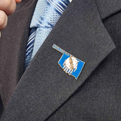 Image of State Shaped Map Lapel Metal Pin Enamel Brooch Keepsake Beautifully Designed for Backpack Hat