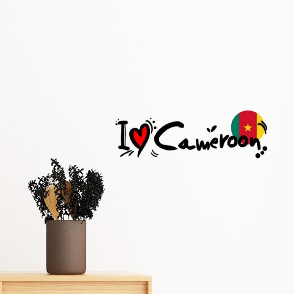 Sticker mural cœur d'amour Cameroun pour afficher fièrement vos racines dans la maison