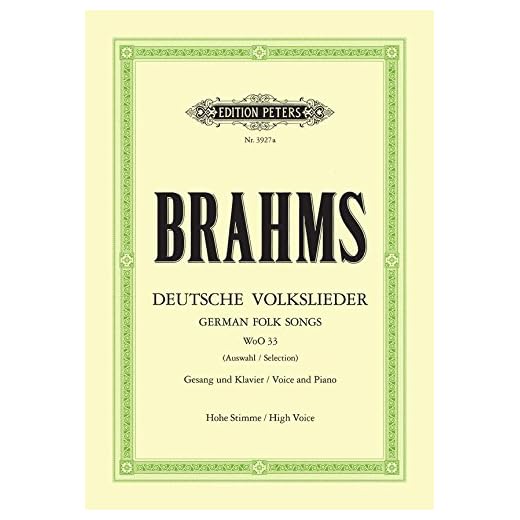 BRAHMS - Seleccion de Canciones Populares Alemanas (20) para Voz Alta y Piano