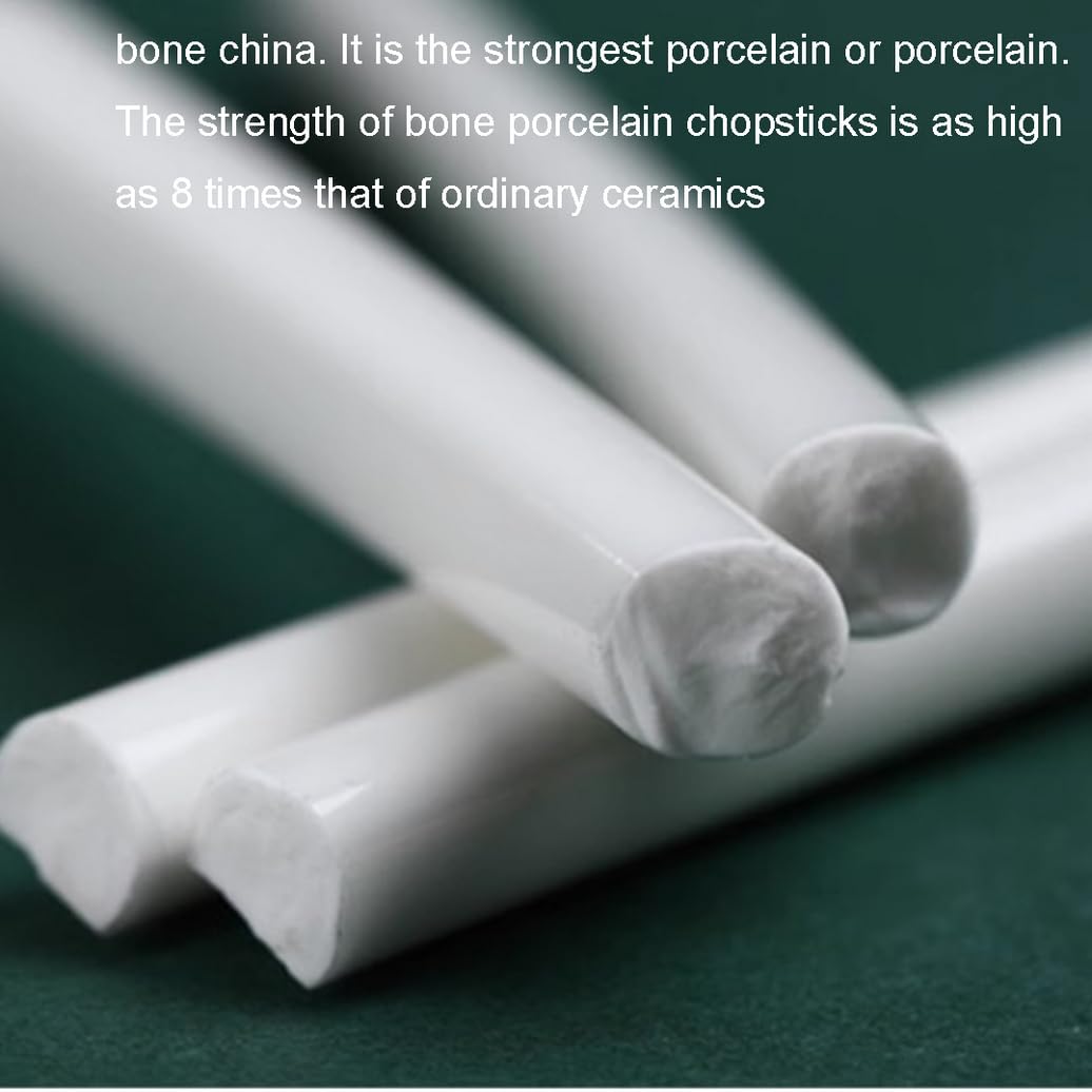 Boissticles en Porcelaine Cadeau De Fleurs avec Boîte-Cadeau, Baguettes Chinoises en Os De La Chine, Baguettes Premium Réutilisables, Lave-Vaisselle À Haute 5 Pairs