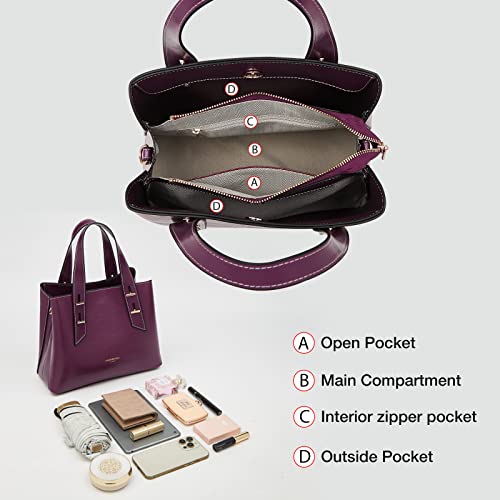 Image of LAORENTOU Women Crossbody Handbags Genuine Leather Satchel Handbags for Women Top-handle Shoulder Tote Purses