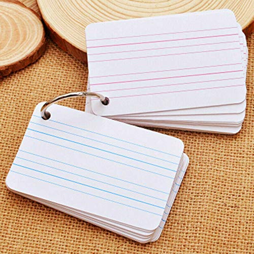 Vogueing Tool Revision Cards，with Line C 6Pcs Study Cards Revision Paper Flip Index with Binder Ring