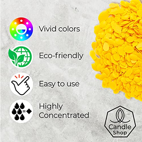 Image of Candle Shop - Bright Yellow Color 2 oz- Dye Chips for Making Candles - Candle Wax Dye - A Great Choice of Colors