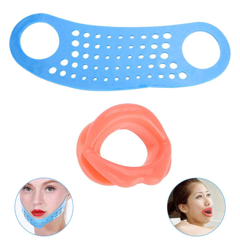 ZJchao Facial Slimming Chin Belt Silicone Lip Trainer Face Lifting Hammock Exercise Mouth Muscle Tightener Tightening Anti-Wrinkle