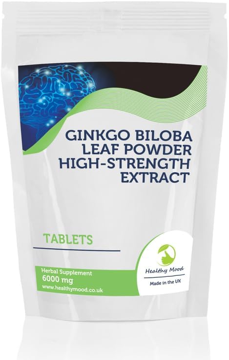 Ginkgo Biloba Herb Extract 6000mg Sample Pack 7 Tablets Improving Memory Concentration for Relief of premenstrual Syndrome PMS Eye Problems and Dizziness