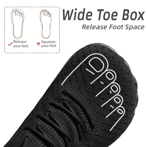 Womens Wide Toe Sneakers Walking Shoes Workout Slip On Sports Zero Drop Minimalism Lightweight Breathable Running Tennis Training Flat Sole2