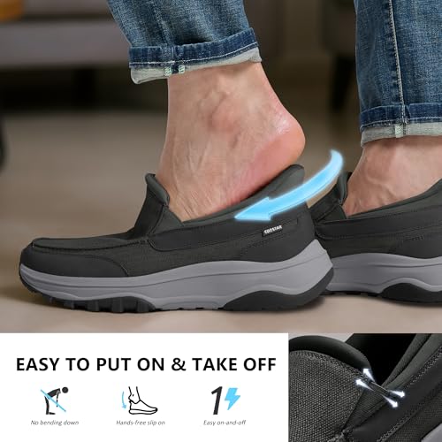Image of Coostar Slip On Shoes for Men Orthopedic Walking Loafers with Arch Support Canvas Shoe Casual