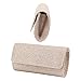 Naimo Flap Dazzling Small Clutch Bag Evening Bag With Detachable Chain (Champagne)