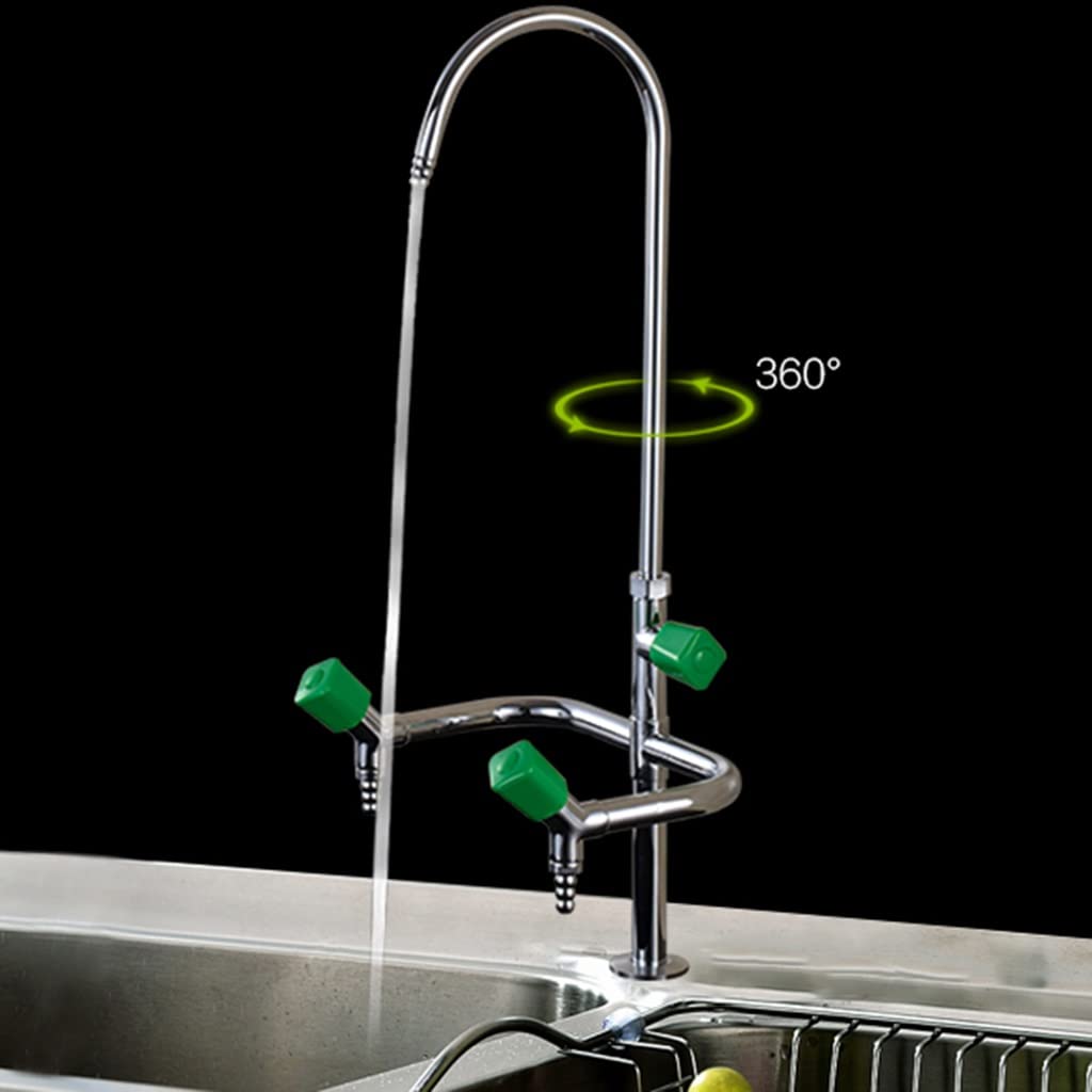 Grifos de Laboratorio de 3 boquillas, Grifo de Fregadero Monomando de Arco Alto para Fregadero de Cocina, Barra de Acero Inoxidable, Grifo de Laboratorio Comercial