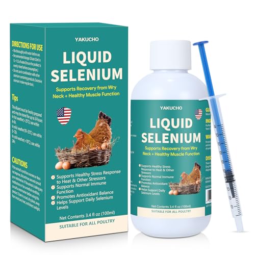 Liquid Selenium for Poultry Supports Muscle Function Stress Response Immune Balance Antioxidant Support Suitable for All Poultry 3.4 fl oz