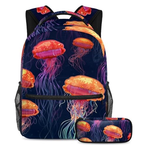 Sac à dos et trousse à crayons Seaworld motif méduses pour simplifier la vie scolaire