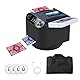 Automatischer Kartenmischer Kartengeber,Ultra leise 360° drehbarer Kartengeber mit 4 kabellosen Kartengebertasten, Kartenmischmaschine Elektrische Kartenmischgerät für UNO, Texas Hold’em (Schwarz)