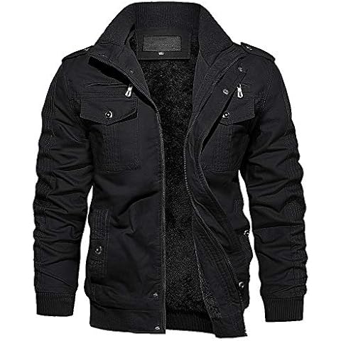 EKLENTSON Winter Jacket Men Fleece Jacket Men Military Jacket Full Zip Up Jacket Men Thick Thermal Winter Coat Men Cover