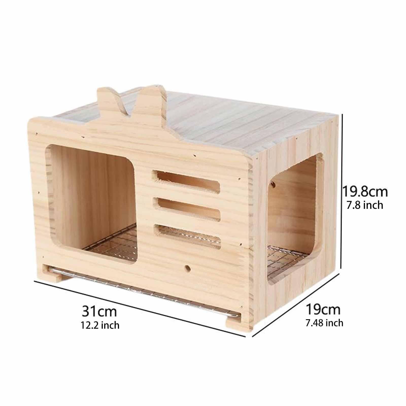 F Fityle Nichoir Boîte de Nidification Abri pour Cage Maison pour Calopsittes Refuge pour Inséparables en Bois Résistant avec Jouet Inclus Adapté pour Un, L