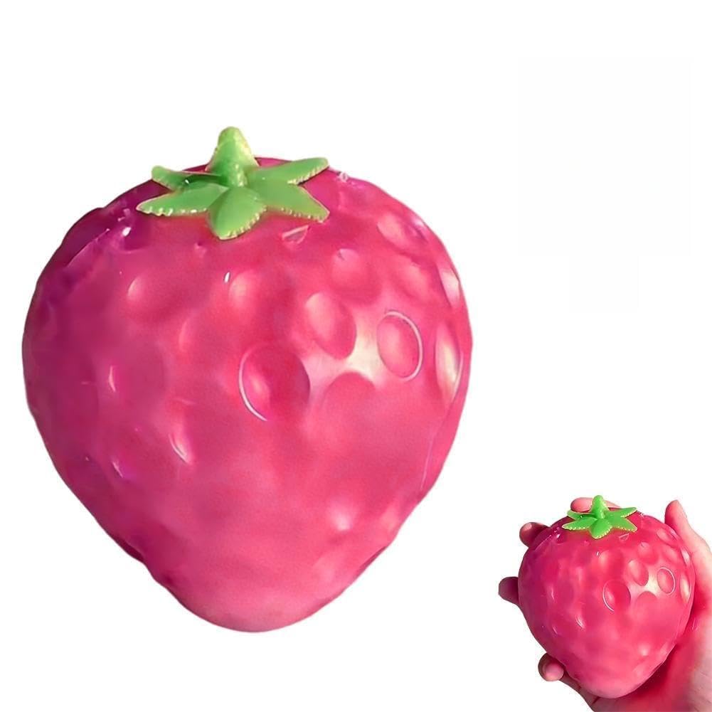 Fruit Squishies,Glitter Fruit Stress Ball,Cute Orange/Mango/Strawberry/Pitaya/Durian Stressballs Fidget Sensoryballs,Anxiety Relief Fidget Toys,Soft Squeeze Decompression Dough,Easter Basket Stuffers