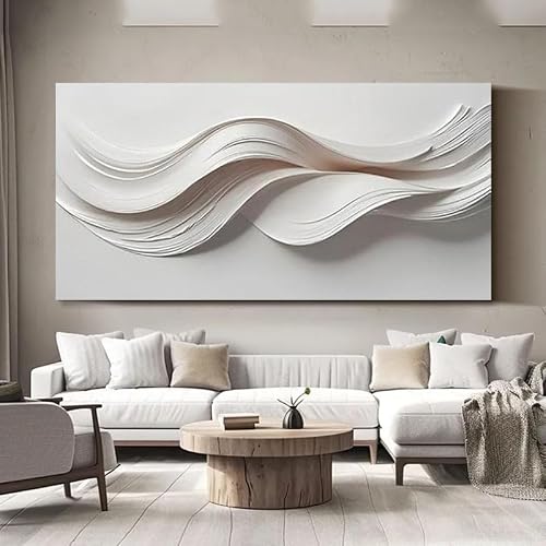CWZBFEH Large Modern Abstract Wave Pattern Canvas Wall Art, for Decor Living Room, Bedroom(55x110cm/No frame)