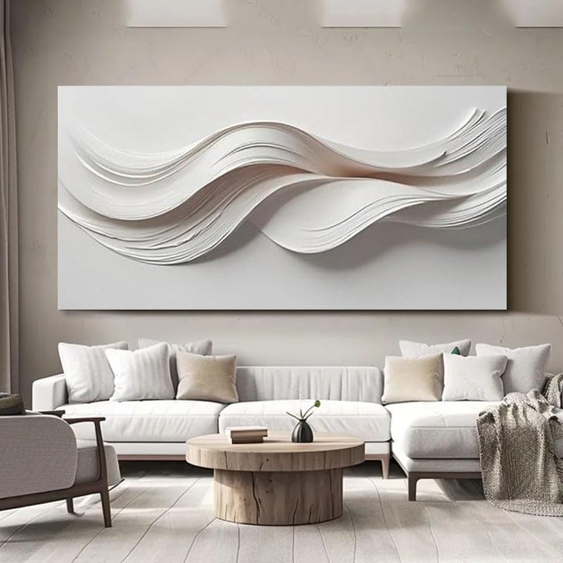 Cuadro de pared grande con estampado abstracto moderno de olas para decoración de salón, 50x100