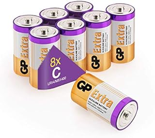 Size/Type C Batteries Pack of 8 LR14 batteries 1.5V by GP Batteries Type C Cell Size Extra Alkaline Batteries ideal for: Toys/Radios/Garden equipment