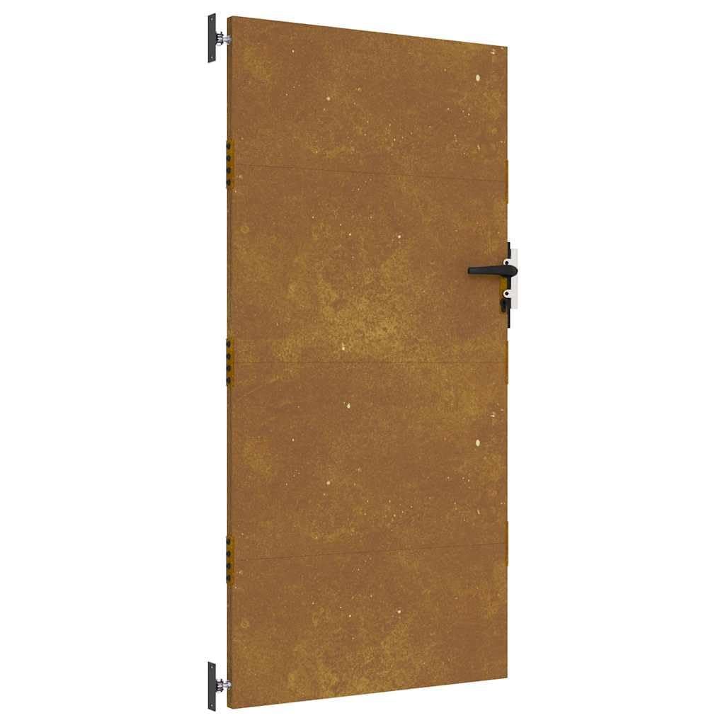 Vidaxl Rusty Garden Gate, Durable Anti-Corrosive Corten Steel – Full Privacy Design, Lockable – Fits Perfectly On Patio Or Garden, Built To Last, 85X200cm