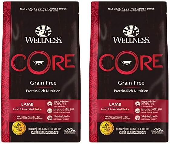 Wellness Core Natural Grain Free Dry Dog Food, Lamb, 4-Pound Bag ...