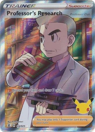Pokemon Single Card PROFESSOR'S RESEARCH 024/025 Full Art CELEBRATIONS, Multicoloured
