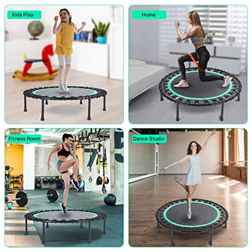 Rebounder Trampoline For Adults,40 Inch Mini Trampoline, Bungee Rebounder Exercise Trampoline For Adults Fitness -Green #TOP5