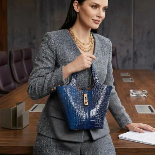 Image of Tote Bag for Women Vegan Leather Bucket Purse for Women Top Handle Handbag Shoulder Bag with Detachable Small Purse