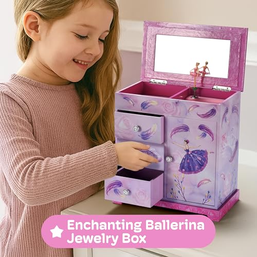 Boîte à bijoux pour filles évitant les colliers emmêlés grâce au grand format - 3