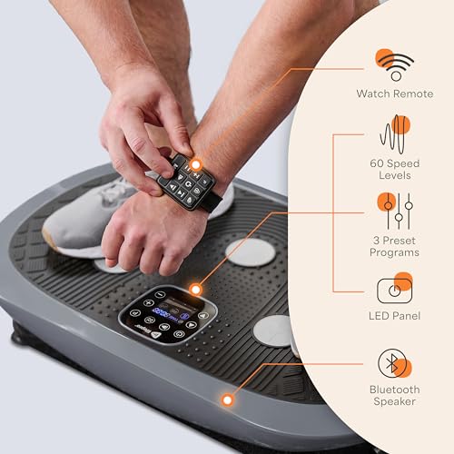 Image of Lifepro 4D Vibration Plate Exercise Machine - Triple Motor, 7 Presets, 60 Speeds Rumblex Plus /Pro Vibrating Platform with Wrist Remote - Whole Body Shaker Vibration Plate for Lymphatic Drainage