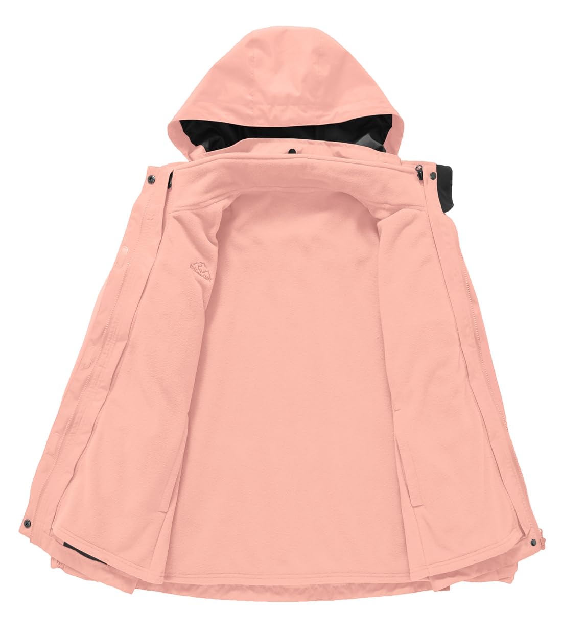 YSENTO Veste de ski 3 en 1 pour femme imperméable coupe-vent avec capuche amovible Rose L