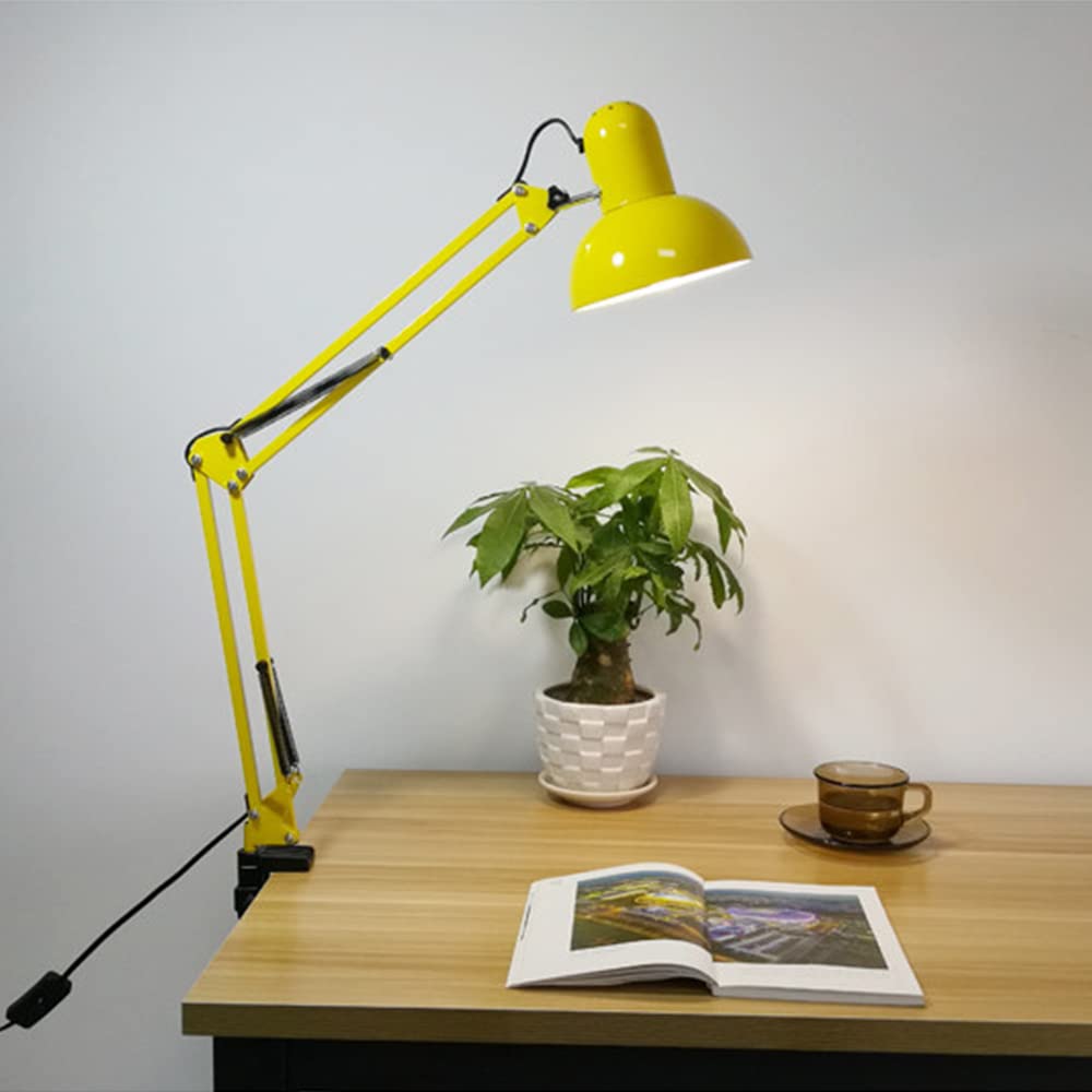 Lámparas de Escritorio Lámpara de Escritorio con Clip LED Lámpara de Escritorio Lámpara de Escritorio inclinable Bombillas E27 de 40 W vendidas por Separado (Amarillas)