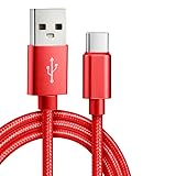 タイプc ケーブル usb Type C ケーブル タイプ C iPhone 17充電 usb c USB 2A 急速充電 データ転送 絡まない モバイルバッテリー 高耐久 (レッド, 2m)