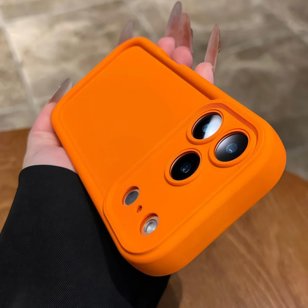 Coque silicone iPhone 12 Pro Max orange anti-choc et rayures caméra - 7