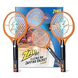ZAP IT Bug Zapper Electric Fly Swatter Racket - High Power 4000 Volt Indoor Mosquito Zapper - USB Rechargeable Bat for Indoor and Outdoor - Portable Mini Electric Bat for Flies - Large 2 Pack, Orange