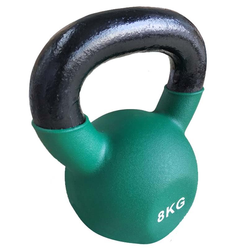 BodyTrain Cast Iron Neoprene Coated Kettlebells, 4-40kg Weight Options, Home Fitness Training and Commercial Gym (8kg Single)