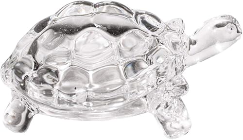 WINOMO Estatua de tortuga de cristal Feng Shui, tortuga de cristal transparente para decoración de acuario, paz, prosperidad y energía positiva