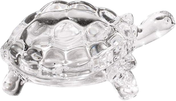 WINOMO Crystal Turtle Feng Shui Statue - Clear Crystal Turtle for Aquarium, Peace, Prosperity and Positive Energy Decoration